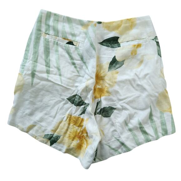 OSKLEN Revolve Linen Blend High Rise Floral Shorts 36 Resortwear Beach Vacation - Picture 2 of 7
